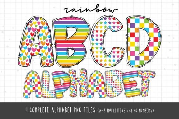 Download Alphabet Letters Heart &amp; Star Rainbow - Letters Collection