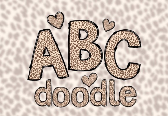 Download Doodle Letters Animal Print Alphabet PNG - Letters Collection