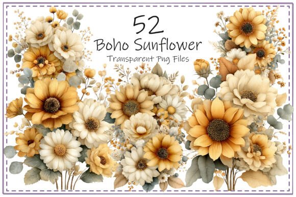 Download Boho Sunflower Clipart Bundle - Premium Bundle