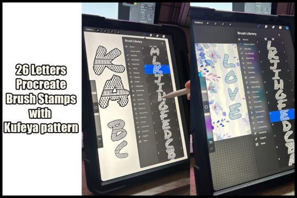 Download 26 Letters | Procreate Stamps | Kufeya - Letters Collection