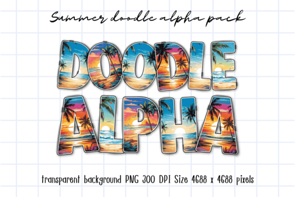 Download Summer Vacation Sea Beach Doodle Letters - Premium Resources