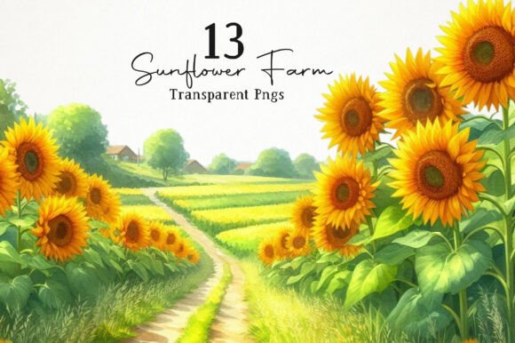 Download Cute Sunflower Farm PNG Clipart - Premium Bundle