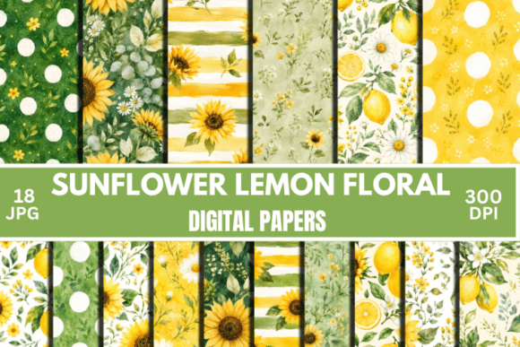 Download Summer Sunflower Patterns, Digital Paper - Sunflower Collection