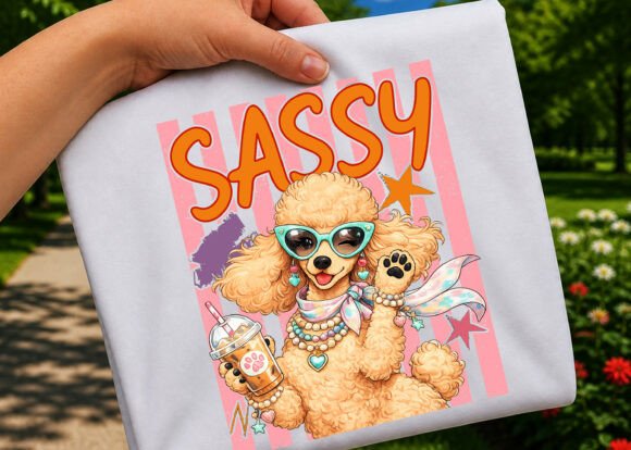 Download Sassy Poodle Preppy Dog Sublimation - Poodle Collection